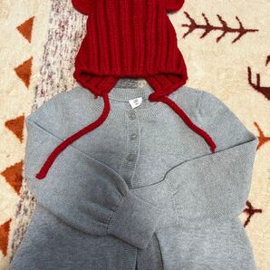 GAPギャップニットセーター90cm と赤い帽子セット2才 カーディガン