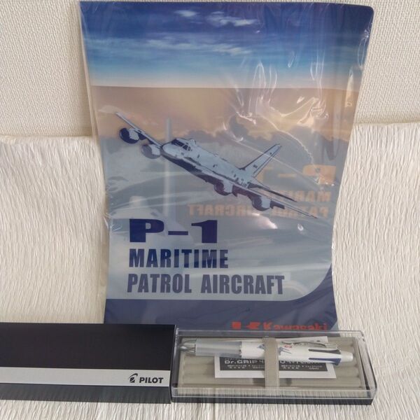 新品 川崎重工 C-2 輸送機 自衛隊引渡し前 記念ボールペン クリアファイル 未使用 Kawasaki 飛行機