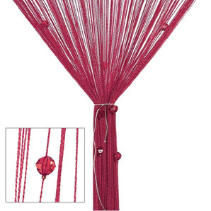 ひものれん 紐のれん ストーン付き ワインレッド