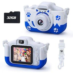 キッズカメラ 子ども用カメラ トイカメラ 写真 動画 自撮り ゲーム タイマー ズーム 32GB 収納袋 USB充電式 デジカメ