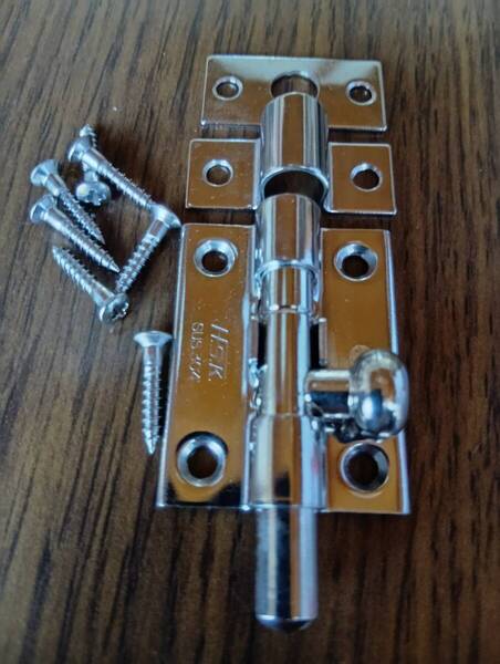 ドア用品 建具金物 ステンレス丸棒ラッチ 40×30mm 未使用