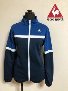 [ beautiful goods ] le coq sportif Le Coq lady's jersey truck top tops long sleeve size M navy blue Descente QB-555153