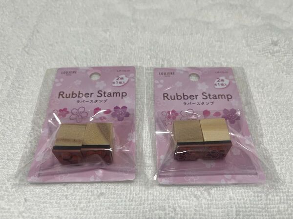 セリア ラバースタンプ 桜 2種セット