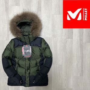 【新品】MILLET ダウンジャケット WINDSTOPPER レディースM ブラック カーキ ジャケット ダウン