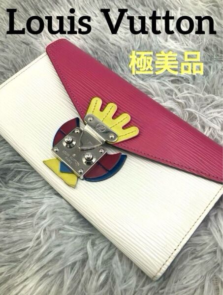 限定品! 極美品! LOUIS VUITTON ポルトフェイユ サラ トライバルマスク 長財布 ウォレット ホワイト レザー