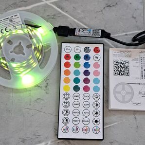 LEDテープライト 5m リモコン 電池付