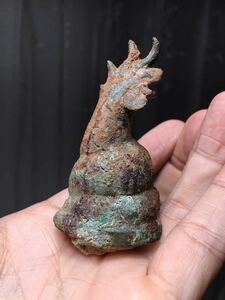 【タイ骨董】ミャンマー シャン美術 青銅ナーガ像 １８～１９世紀 ビルマ（その１３）