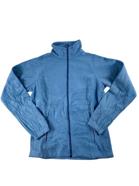 USED Columbia フルジップフリースジャケット レディースSサイズ ライトブルー 古着 アウトドアウェア コロンビア