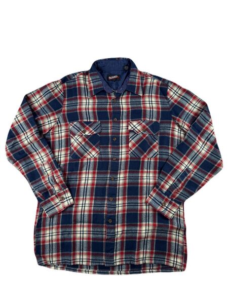 USED RUGGED チェックシャツ 長袖アクリルシャツ メンズLサイズ カジュアル 古着