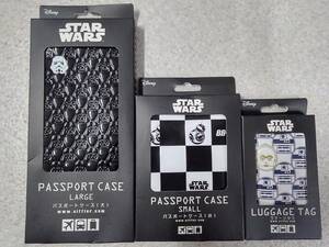 未使用品 スターウォーズ 3点セット パスポートケース (大) (小) ダースベイダー BB-8 ラゲージタグ R2D2 3PO STAR WARS PASSPORT
