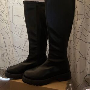 ROP PICNIC PASSAGE プラットフォームストレッチロングブーツ 黒