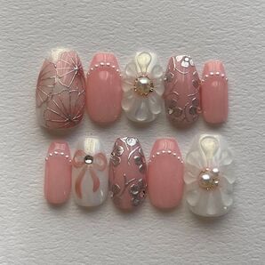 オーダーネイルチップ 振袖ネイル 卒業式ネイル 成人式ネイル