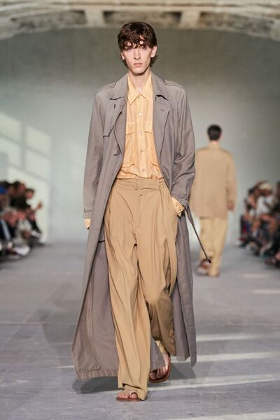 DRIES VAN NOTEN ドリスヴァンノッテン 24SS ワイドスラックス ワイドパンツ ベルテッドパンツ