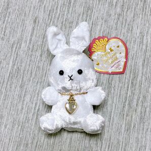 ハッピーバースカラーラビット ホワイトクラウン ぬいぐるみ キーホルダー ホワイト 4月生まれ