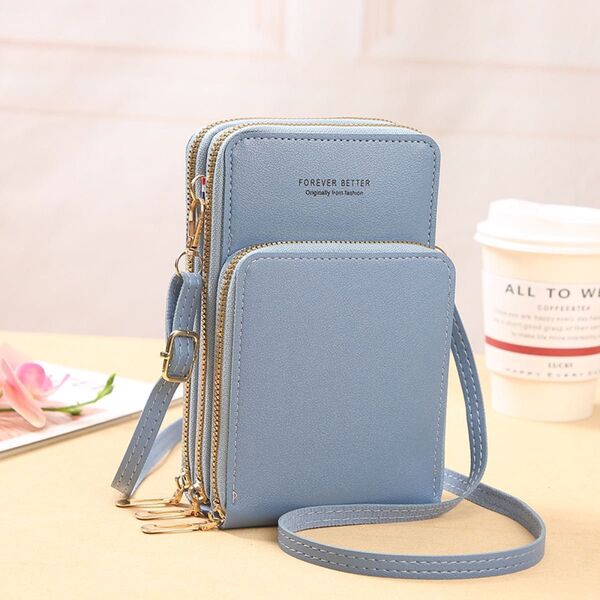 大容量 スマホショルダー バッグ かわいい 人気 携帯 ポーチ 透明 青 ブルー スマホポーチ ショルダーバッグ