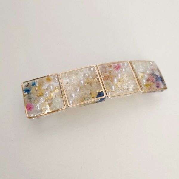 バレッタ FlowerLine ハンドメイド レジン