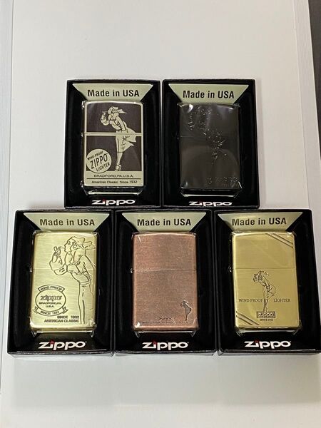 【zippo】【未使用】ジッポー ライター 紙ケース 保証書付 き ウィンディ まとめ 5点