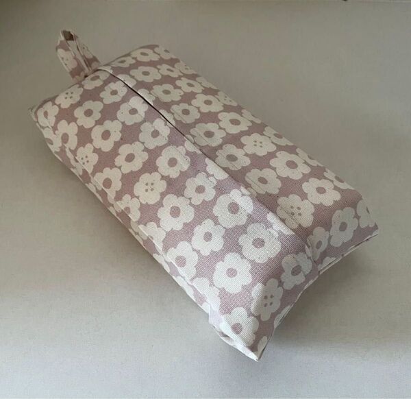ハンドメイド■ソフトパック■ティッシュカバー■北欧■花■フラワー■ピンク