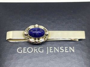  George Jensen lapis lazuli × flower SV925 necktie pin tiepin 