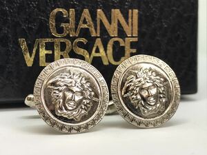  Versace oval Logo mete.-sa cuffs cuff links 