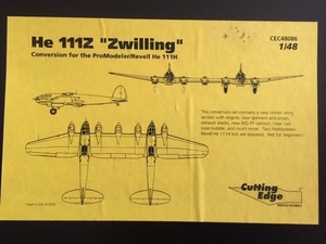 絶版　大型　ハインケル　He111Z レジン改造キット　1/48 カッティングエッジ &CZ