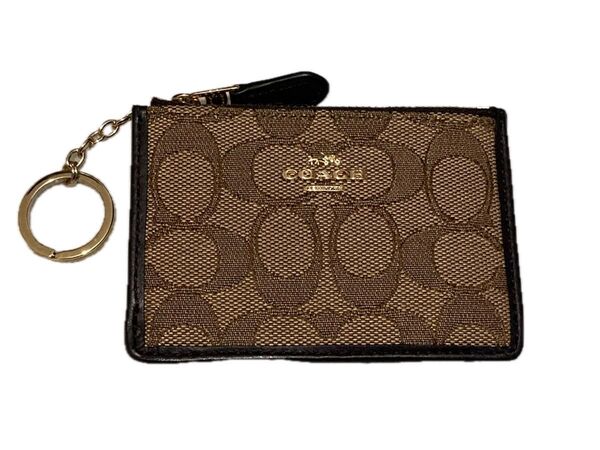 新品未使用 COACHシグネチャーのパスケース/キャンバス×レザー/ブラウン/64435