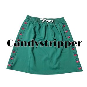 Candystripper キャンディストリッパー チェリー柄 ジャージ ミニスカート グリーン 緑