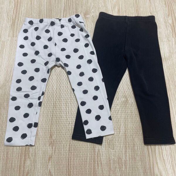 UNIQLO スパッツ ボトムス レギンス 長ズボン 裏起毛 2枚 90