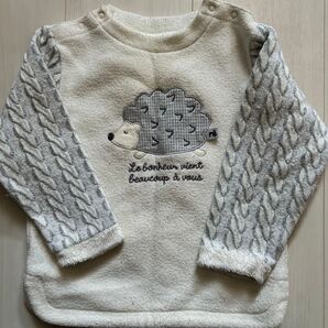 bebe べべ 裏起毛 トップス ハリネズミ 80-90cm