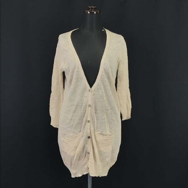 un dix cors/アンディコール★麻/リネン/長袖ロングカーディガン【Women's size-M/38/Beige/ベージュ】Tops/Shirts◆BH239