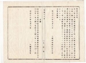 N20010310公文書 明治18年大蔵省告示〇第二十六国立銀行*鎖店処理結了 債権者へ分配金払渡 場所大阪府東区伏見町残務取扱所 大蔵卿山県有朋