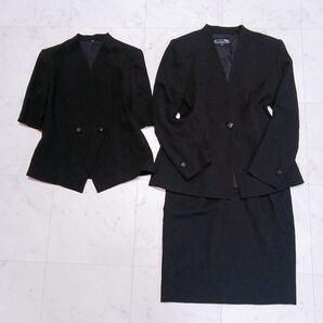 東京イギン 3点セット ブラック ノーカラー セットアップ 冠婚葬祭 黒 ブラックフォーマル 喪服 礼服