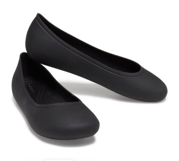 crocs Brooklyn Flat W6 BLACK パンプス