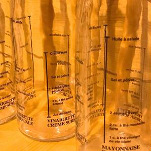 ★SALE！アンティーク ガラス製 ドレッシングボトル 3個セット! レシピ メモリ付き キッチン インテリア 花瓶 プランター デキャンター の画像1