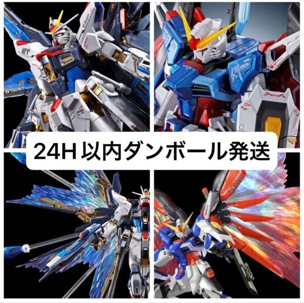 【未組立新品】RG 1/144 ストライクフリーダムガンダム・デスティニーガンダム チタニウムフィニッシュ・天空の翼・光の翼セット