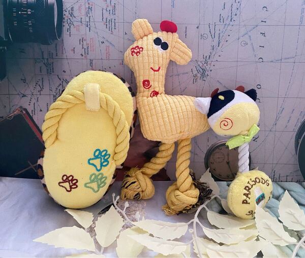 【犬のおもちゃ3点セット】鹿+牛+サンダル