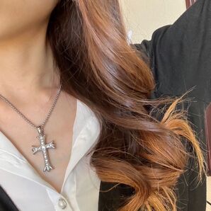 クロスネックレス 十字架 ロザリオ ネックレス gal ギャル v系 ステンレス ユニセックス 新品 おしゃれ リバーシブル