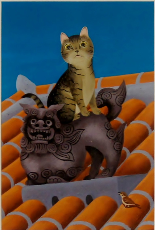 可愛い猫の画家 滝かつとし 猫の額付ミニアート｢｢めんそーれ!｣キジトラ猫 生産終了品, 在庫限りです｡, 美術品, 絵画, その他