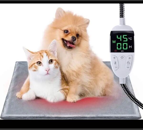 ペット用ホットカーペット ペット用ヒーター 60*45cm タイマー機能付き 小動物 犬猫