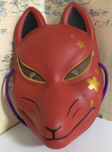  japanese tradition beautiful [ mask ] red . surface Sakura flower pattern P attaching | outside fixed form delivery .. delivery 