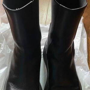 ZARA フラットリアルレザー プラットフォームアンクルブーツ