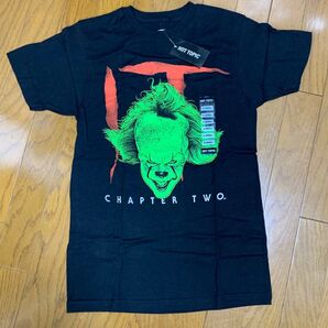 新品IT イット ペニーワイズ プリントTシャツ 映画 ムービー ブラック Tシャツ