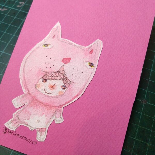 【ザビちゃん】【原画肉筆】ねこ(初筆)