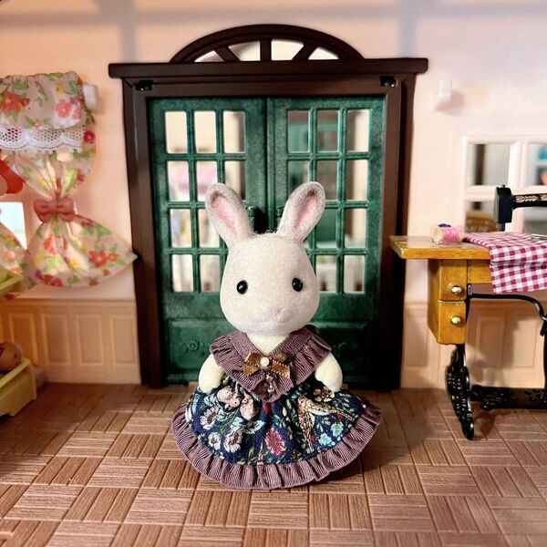 【ハンドメイド】シルバニア*森の動物柄ワンピース*女の子サイズ