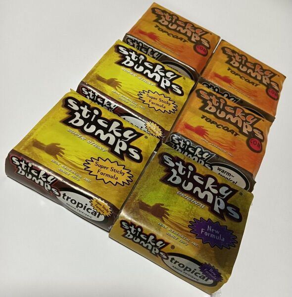 新品未使用正規品本物stickybumpsスティッキーバンプス真夏サーフWAX3個+トップコートwarm〜真夏6個計6個 送料無料