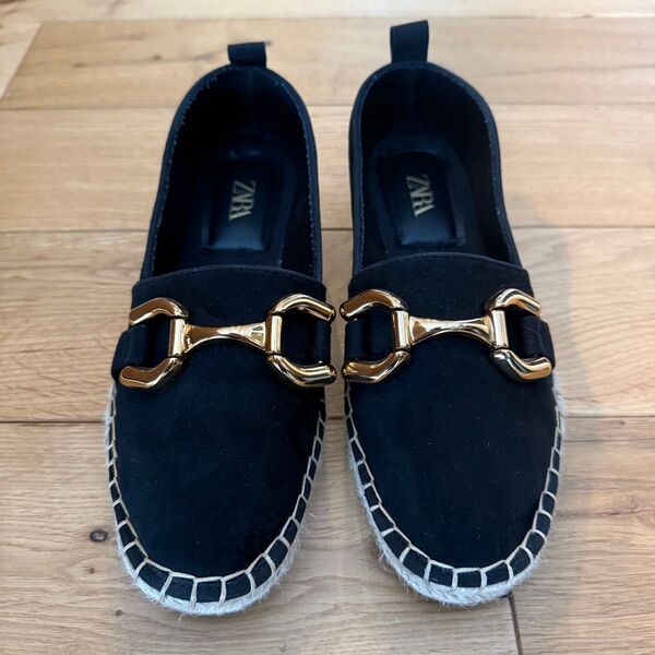 ZARA ビジュー エスパドリーユ 37 スリッポン