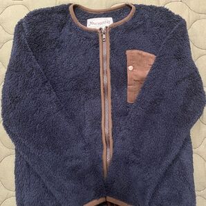 MAKE YOUR DAY メイクユアデイ フリースジャケット 140 ネイビー フリース ジャケット キッズ ノーカラー