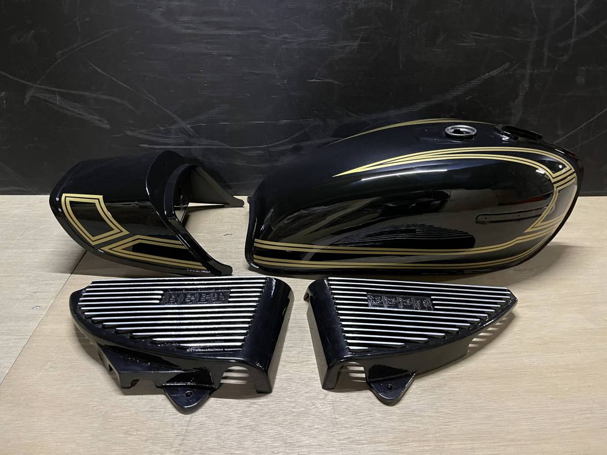 GS400 外装セット 黒金 E2ライン タンク テールカウル