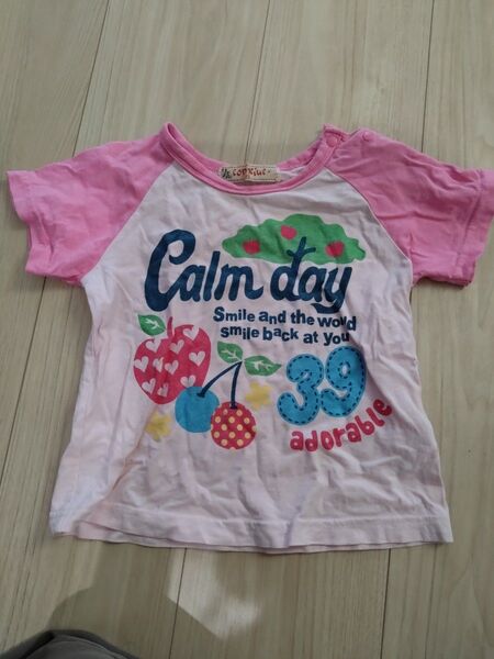 95 ピンク Tシャツ 半袖 トップス 女の子 ベビー服 半袖Tシャツ
