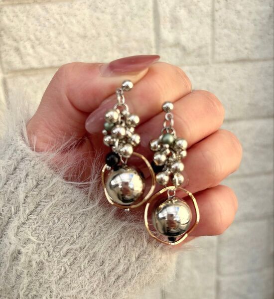 No.38 ハンドメイド シルバーゴールドピアス